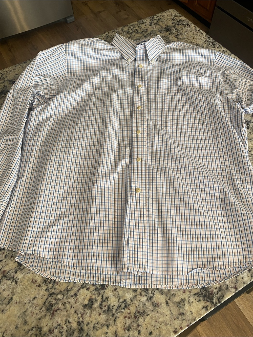 Pendleton Men's Button-Down Plaid Dress Shirt - Blue & White